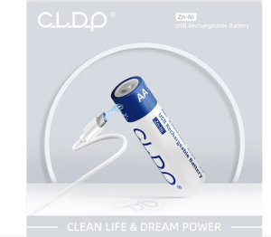 4τμχ Επαναφορτιζόμενες Μπαταρίες Ni-Zn AA 2000mWh με USB Φόρτιση