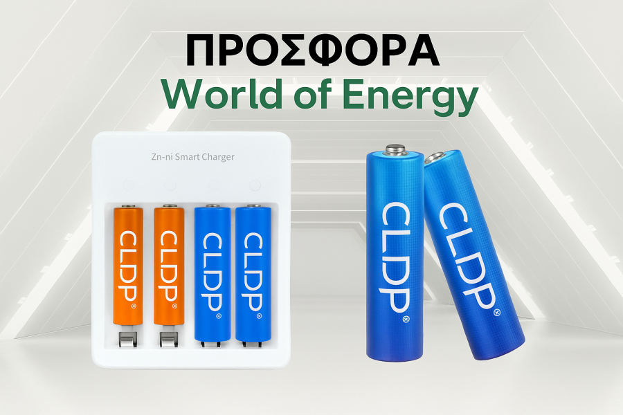 Πακέτο: Έξυπνος Φορτιστής CLDP CLA42U + Σετ 4 Μπαταριών AAA Ni-Zn Υψηλής Χωρητικότητας