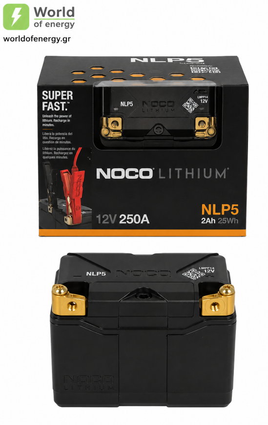 Noco Λιθίου Μπαταρία Μοτοσυκλέτας Powersports NLP5 με Χωρητικότητα 2Ah